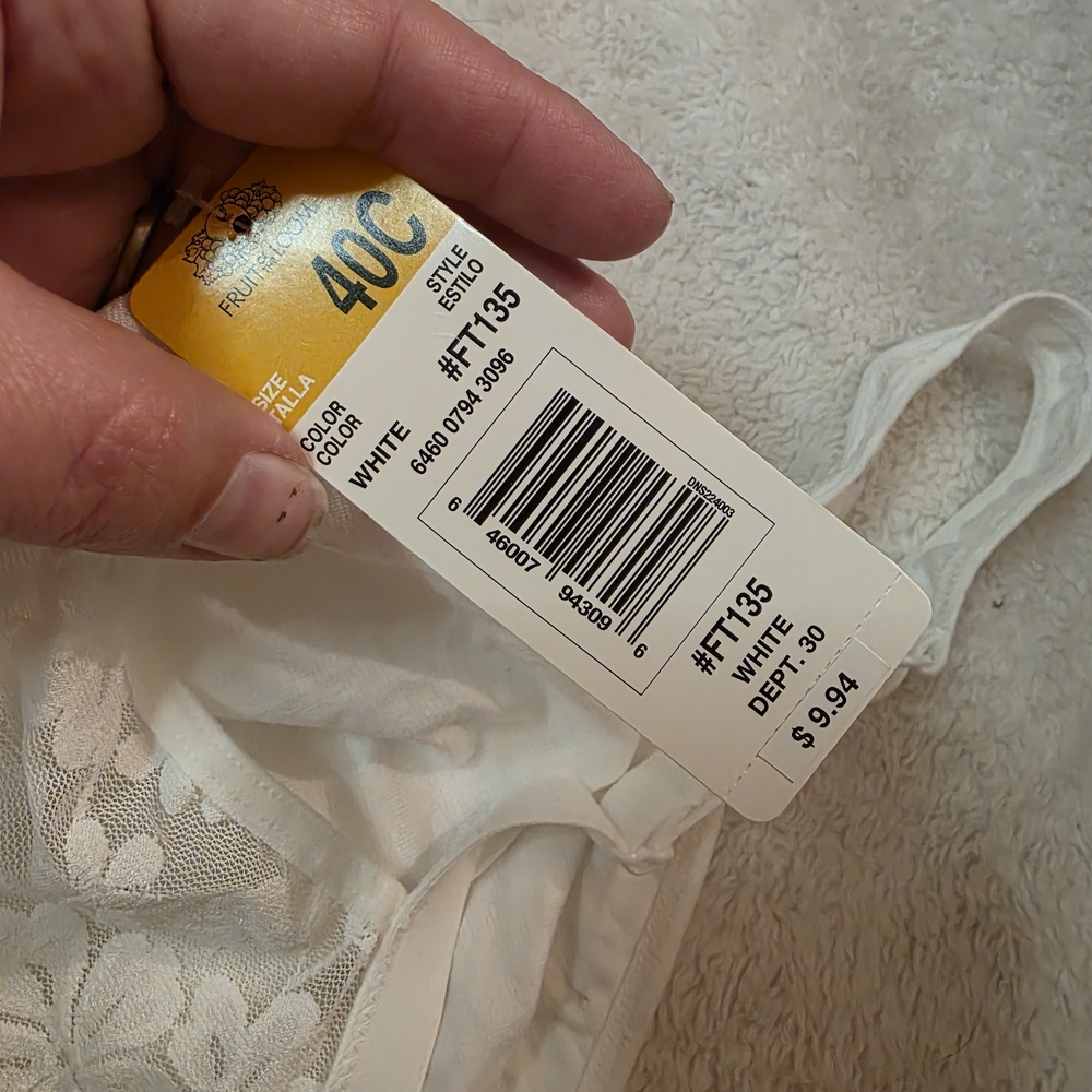 Fruit of the Loom Floral Lace Bra - White - Picture 4 of 4